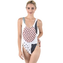 Geometric Design 12 High Leg Strappy Swimsuit