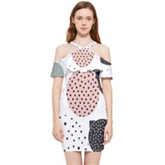 Geometric Design 12 Shoulder Frill Bodycon Summer Dress by myclothy