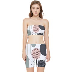 Geometric Design 12 Stretch Shorts And Tube Top Set