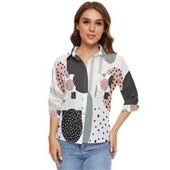 Geometric Design 12 Women s Quarter Sleeve Pocket Shirt