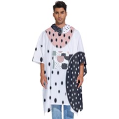 Geometric Design 12 Men s Hooded Rain Ponchos