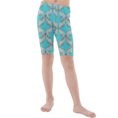 Geometric Design 13 Kids  Mid Length Swim Shorts