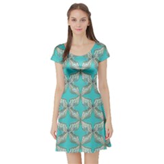 Geometric Design 13 Short Sleeve Skater Dress