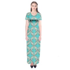 Geometric Design 13 Short Sleeve Maxi Dress