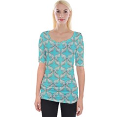 Geometric Design 13 Wide Neckline T-shirt