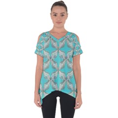 Geometric Design 13 Cut Out Side Drop T-shirt by myclothy