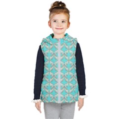 Geometric Design 13 Kids  Hooded Puffer Vest