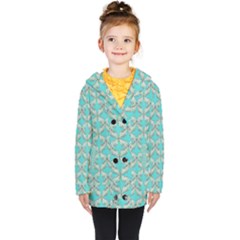 Geometric Design 13 Kids  Double Breasted Button Coat