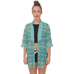 Geometric Design 13 Open Front Chiffon Kimono