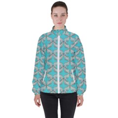 Geometric Design 13 Women s High Neck Windbreaker