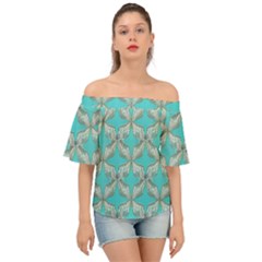 Geometric Design 13 Off Shoulder Short Sleeve Top