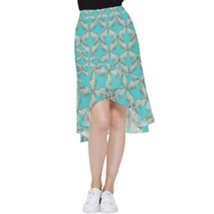 Geometric Design 13 Frill Hi Low Chiffon Skirt