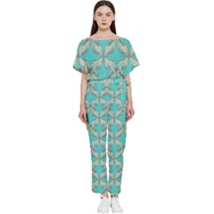 Geometric Design 13 Batwing Lightweight Chiffon Jumpsuit