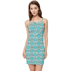 Geometric Design 13 Summer Tie Front Dress