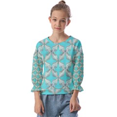 Geometric Design 13 Kids  Cuff Sleeve Top