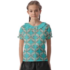 Geometric Design 13 Kids  Frill Chiffon Blouse