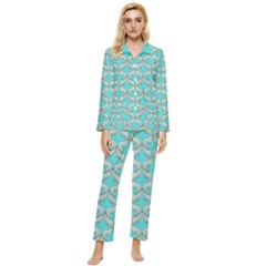 Geometric Design 13 Womens  Long Sleeve Velvet Pocket Pajamas Set