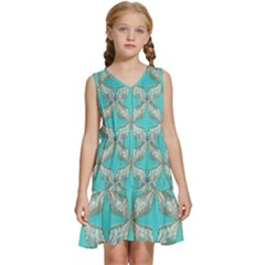 Geometric Design 13 Kids  Sleeveless Tiered Mini Dress