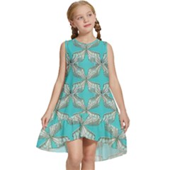 Geometric Design 13 Kids  Frill Swing Dress