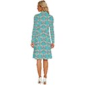 Geometric Design 13 Long Sleeve Shirt Collar A-Line Dress View4