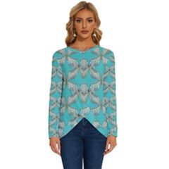 Geometric Design 13 Long Sleeve Crew Neck Pullover Top