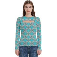 Geometric Design 13 Women s Cut Out Long Sleeve T-shirt