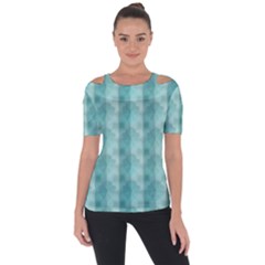 Geometric Design 14 Shoulder Cut Out Short Sleeve Top