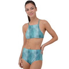 Geometric Design 14 Halter Tankini Set