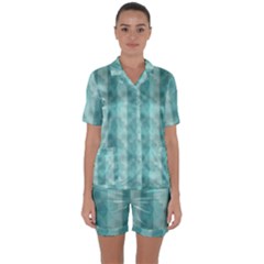 Geometric Design 14 Satin Short Sleeve Pajamas Set