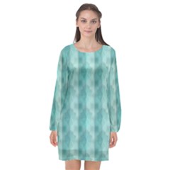 Geometric Design 14 Long Sleeve Chiffon Shift Dress 