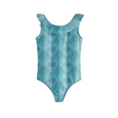 Geometric Design 14 Kids  Frill Swimsuit