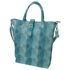 Geometric Design 14 Buckle Top Tote Bag