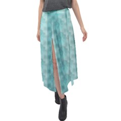 Geometric Design 14 Velour Split Maxi Skirt