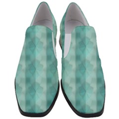 Geometric Design 14 Women Slip On Heel Loafers