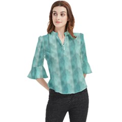 Geometric Design 14 Loose Horn Sleeve Chiffon Blouse