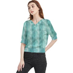 Geometric Design 14 Quarter Sleeve Blouse