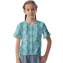 Geometric Design 14 Kids  Cuff Sleeve Scrunch Bottom T-shirt