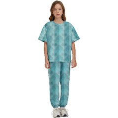 Geometric Design 14 Kids  T-shirt And Pants Sports Set