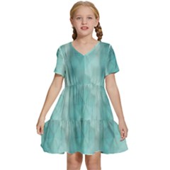 Geometric Design 14 Kids  Short Sleeve Tiered Mini Dress