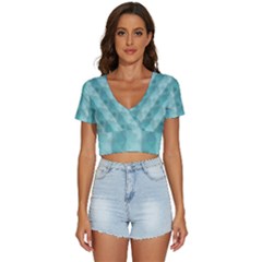 Geometric Design 14 V-neck Crop Top