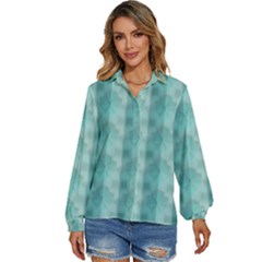 Geometric Design 14 Women s Long Sleeve Button Up Shirt