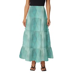 Geometric Design 14 Tiered Ruffle Maxi Skirt