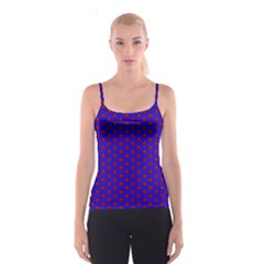 Blue Pattern Red Texture Spaghetti Strap Top