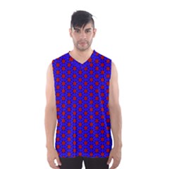 Blue Pattern Red Texture Men s Basketball Tank Top