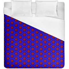 Blue Pattern Red Texture Duvet Cover (king Size)