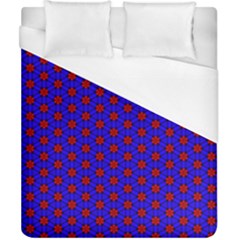 Blue Pattern Red Texture Duvet Cover (california King Size)