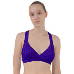 Blue Pattern Red Texture Sweetheart Sports Bra