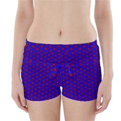 Blue Pattern Red Texture Boyleg Bikini Wrap Bottoms