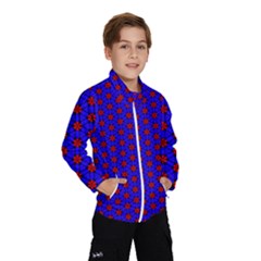 Blue Pattern Red Texture Kids  Windbreaker