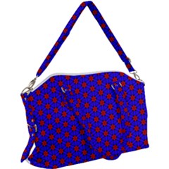 Blue Pattern Red Texture Canvas Crossbody Bag